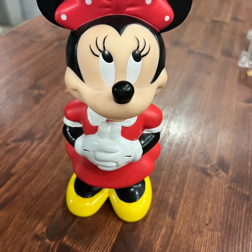 Vintage Minnie Mouse Plastic Cup NO  Straw Disney Drink Bottle Crossed Hands